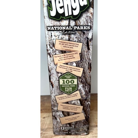 Jenga National Parks Edition Game 100 Fun Facts National Park Wooden Blocks 11'' - Picture 4 of 7